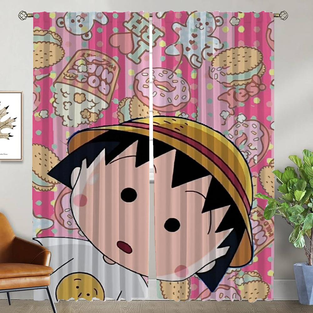 Противомоскитные шторы для гостиной Chibi Marukos Домашние интерьерные шторы 2 штуки Оконные шторы-тени Хэллоуинская декорация
