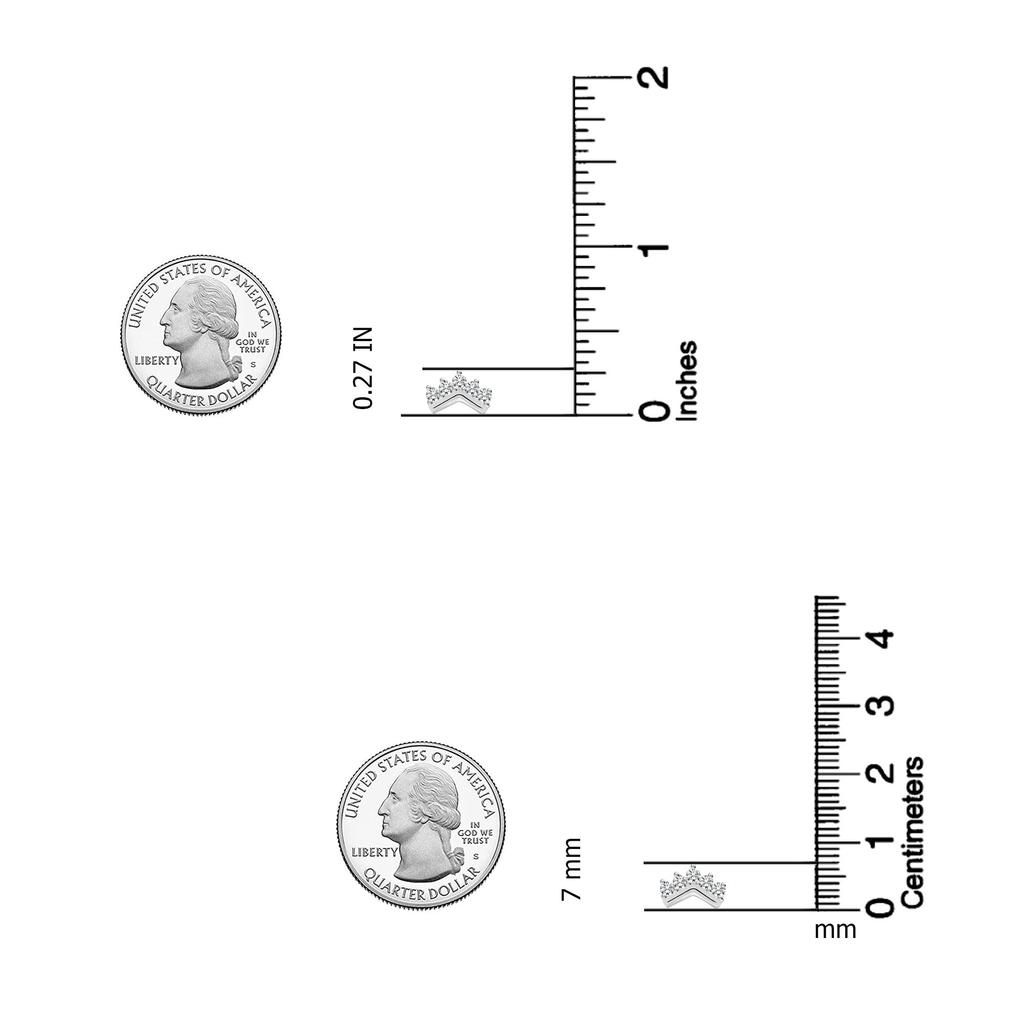 Маленькие серьги-гвоздики с короной из стерлингового серебра 925 пробы с несколькими циркониями