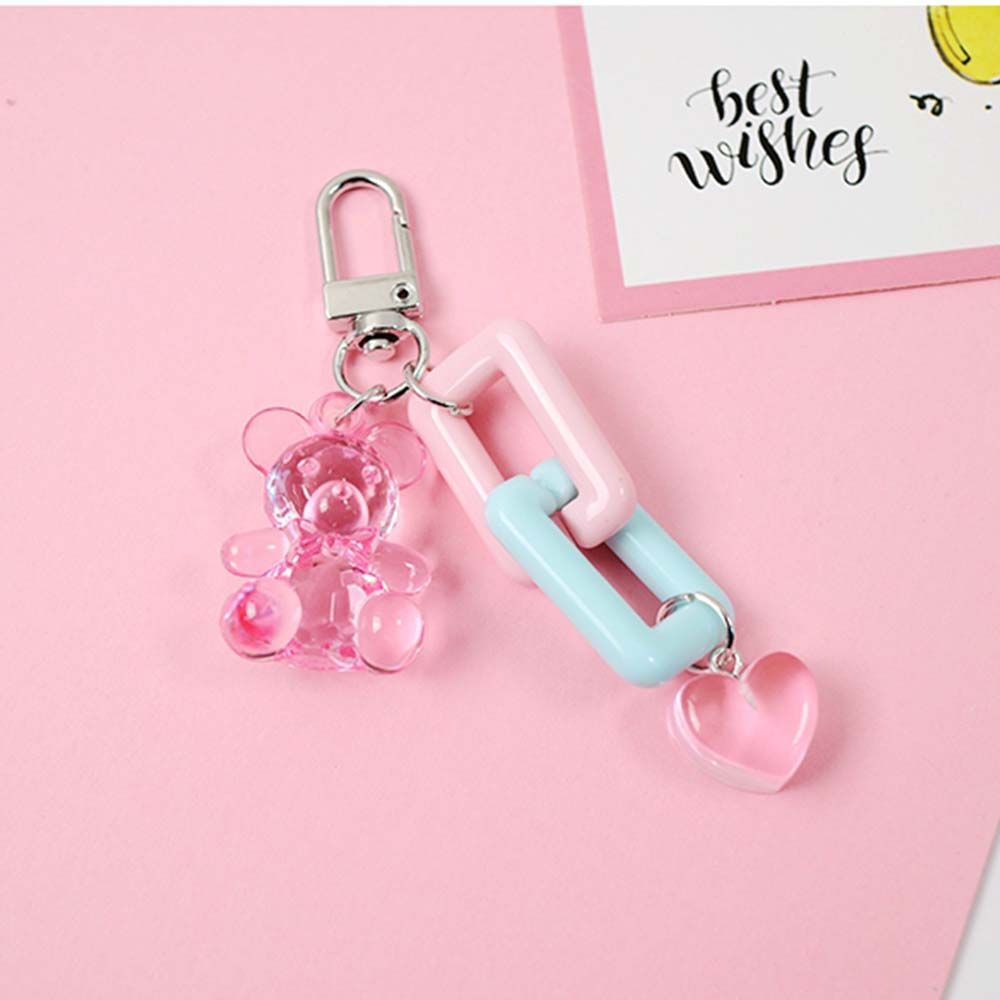 Key Holder Crystal Bear Key Chains Mobile Phone Chain Bag Pendant Decoration Korean Style Key Ring