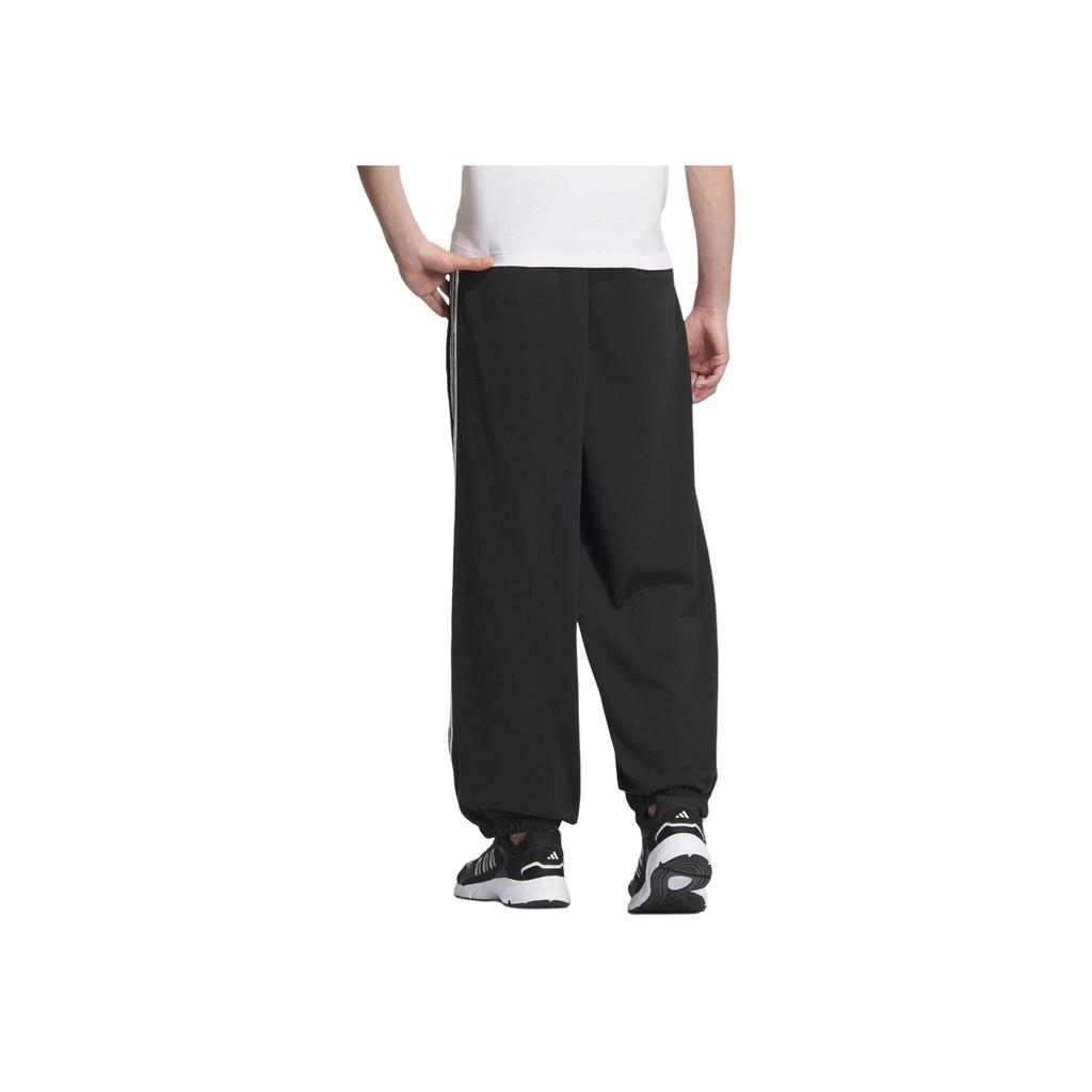 Adidas St 3-Stripes Series Logo Stripe Cuffed Loose Fit Knit Joggers Men Joggers Black JI8653