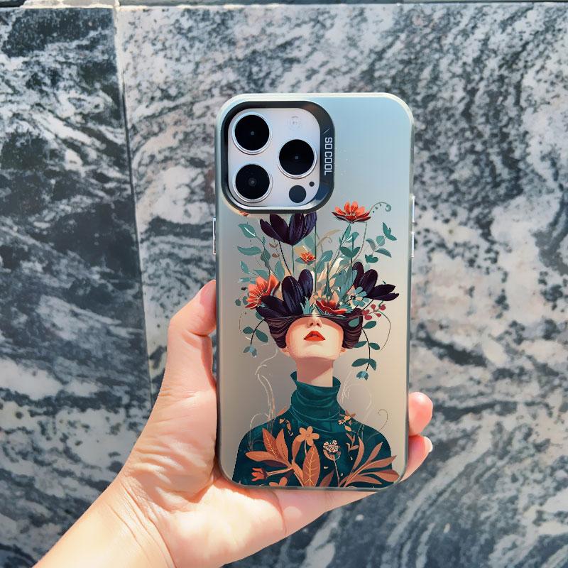 Женский модный чехол для телефона с цветком ромашки для iPhone 13 14 Pro Max Mini 16 15 12 11 Pro Max 15 14 Plus Ударопрочный лазерный чехол
