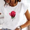 (Asian Size) Women Print Lady Tee Flower Sweet 90s Top Clothing Casual Short Sleeve Fashion Tshirt  Female Graphic T-shirt