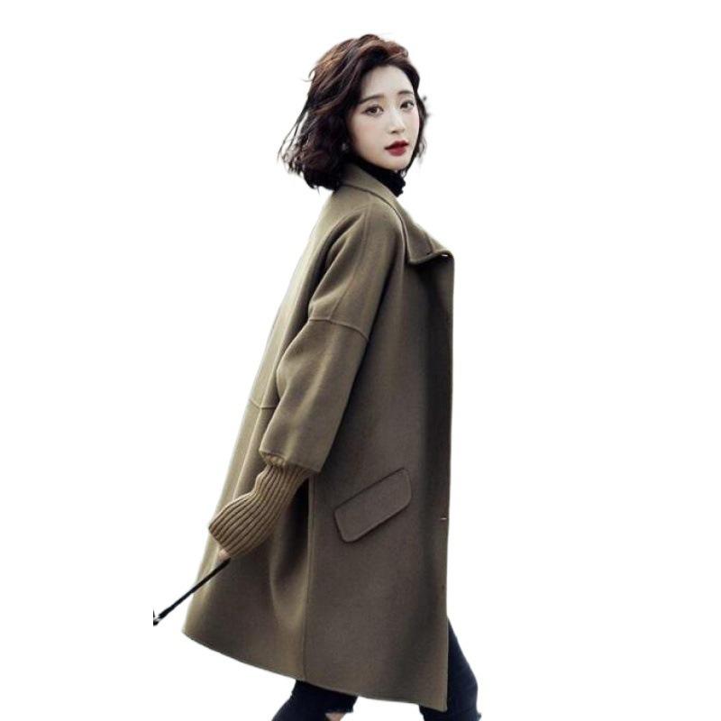 Шерстяное пальто женское средней и длинной длины 2024 года, новая зимняя корейская версия, иностранный стиль, уменьшающий возраст, свободное и тонкое шерстяное пальто, Одежда