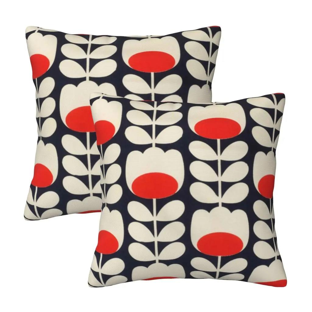 Orla Kiely Multi Stem Colorful Fabric 2 pcs Square Pillowcase Pillow Cover Cushion Comfort Throw Pillow for Home Living Room