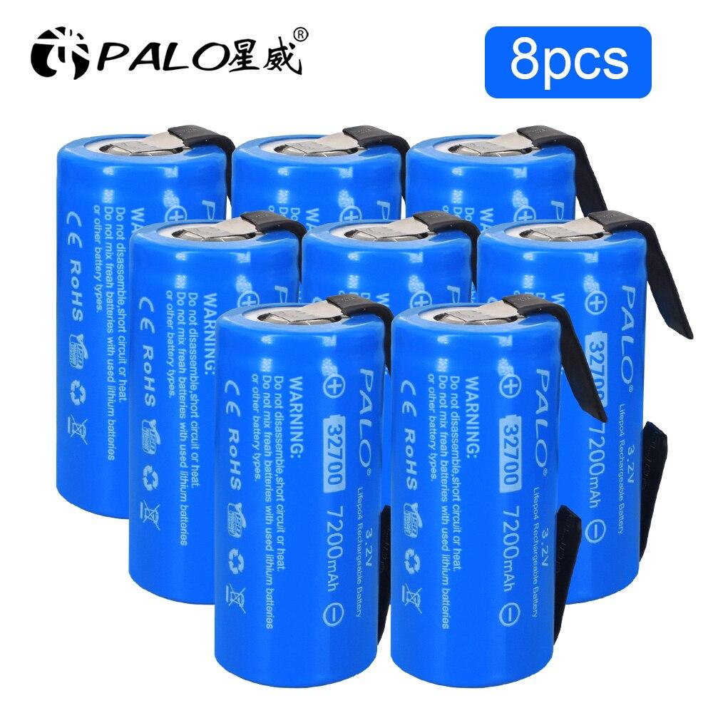 PALO 3.2V 7200mAh 32700 LiFePO4 Battery 35A Continuous Discharge Maximum 55A High Power Battery DIY Nickel Sheets For Flashligt