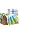 Jie Liya Pure Cotton Absorbent Towel - Fresh Stripes, 70x34cm Bath Washcloth.