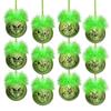Cute Green Elf Christmas Tree Ornaments Xmas Balls & Fuzzy Hair Christmas Decor