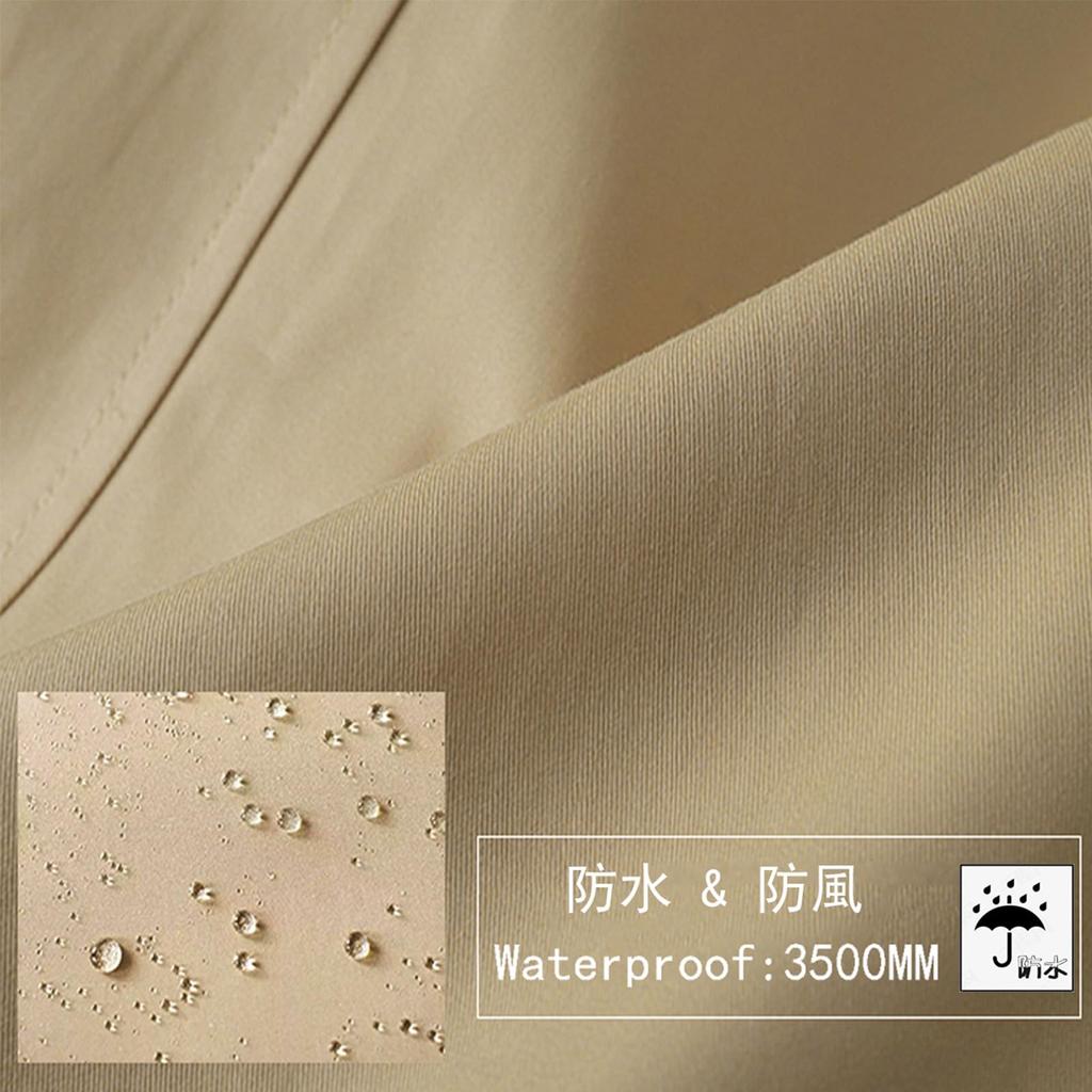 JoveJek Тренч Однотонный Большой Идеально подходит для и Осеннее Женское Пальто, Двусторонний Двубортный, Легкий, Водоотталкивающий, Цвет, Тонкий, Воротник,