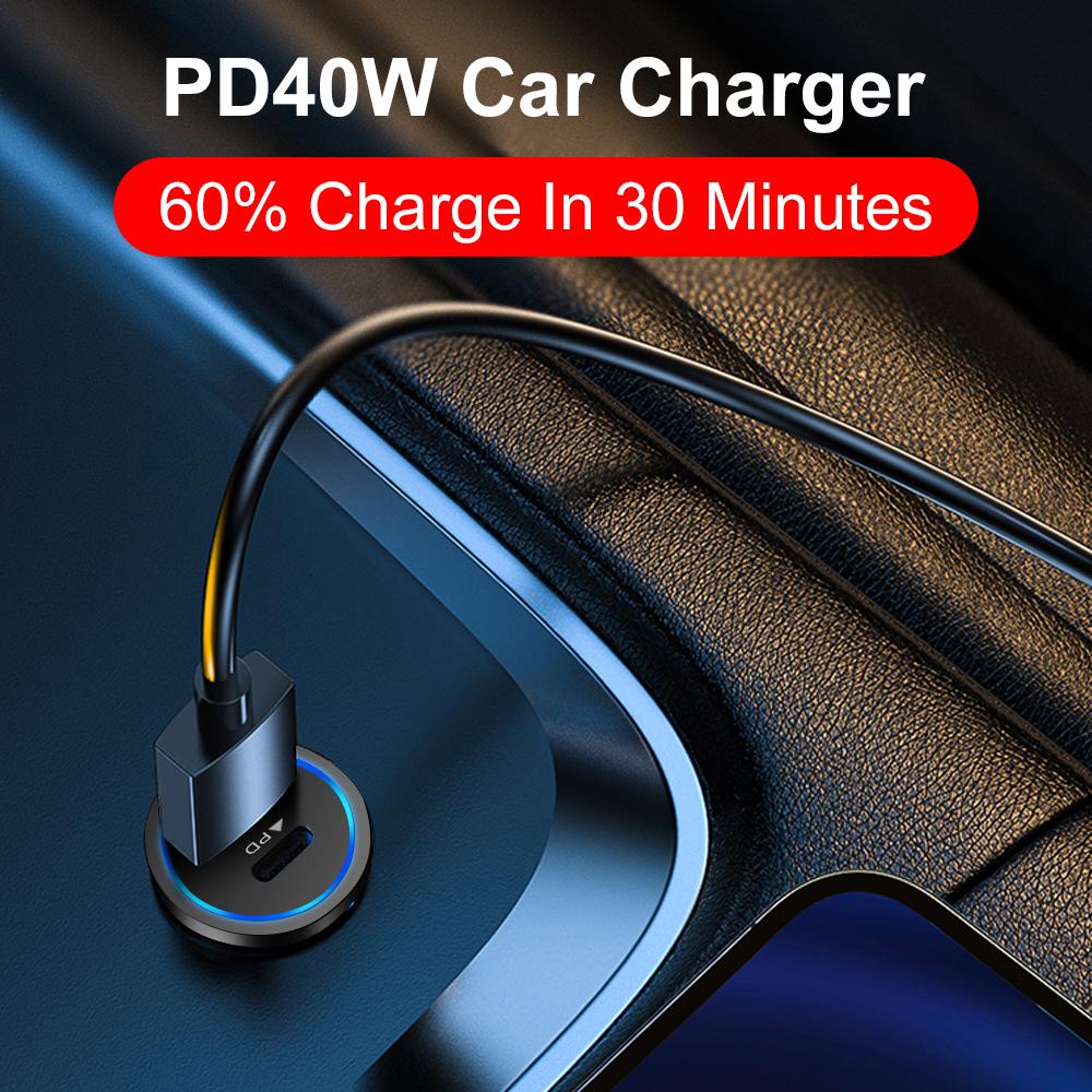 PD 40W USB автомобильное зарядное устройство Quick Charge 3.0 Type C быстрая зарядка автомобильные адаптеры для iPhone Xiaomi Samsung зарядное устройство для мобильных телефонов в автомобиле