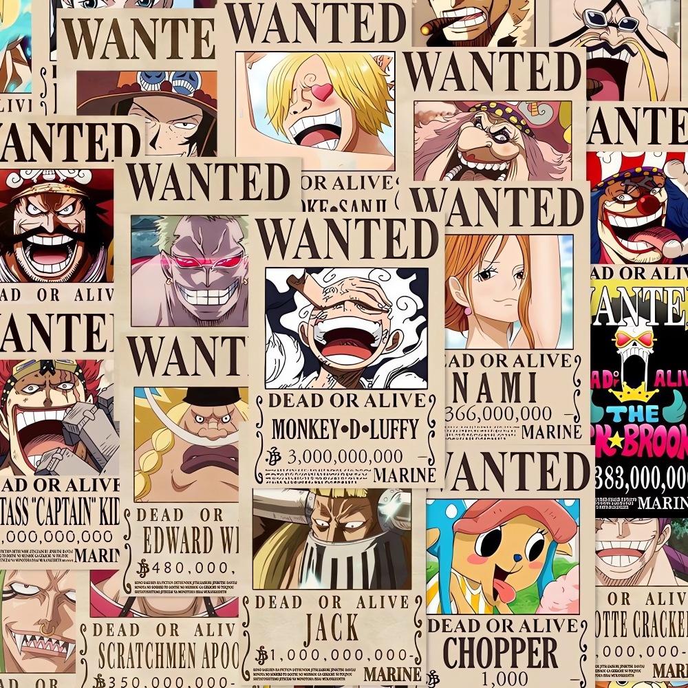 56 шт. Аниме One Piece Постеры Разыскивается Наклейки Для Телефона Ноутбука Гитары Машины Стены Крутые Граффити Наклейки Наклейка Игрушка Декор