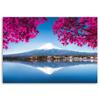 Canvas Print, Mount Fuji Lake and Pink Leaves