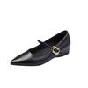 Spot~ French temperament single shoes women's new spring 2025 one-word with shallow mouth and pointed inner height increase Mary Jane shoes