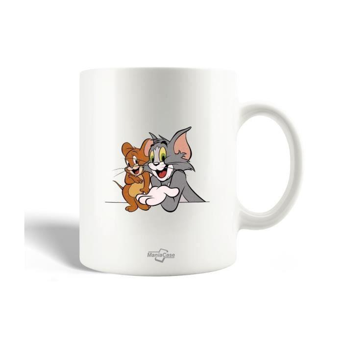 Mug - Tom et Jerry - Céramique - 30cl - Blanc - Compatible lave-vaisselle