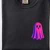 Cute Pink Ghost Shirt and Kids Tshirt, Minimalist Halloween Tee, Small Chest Spooky Graphic, Unisex Comfort Colors®
