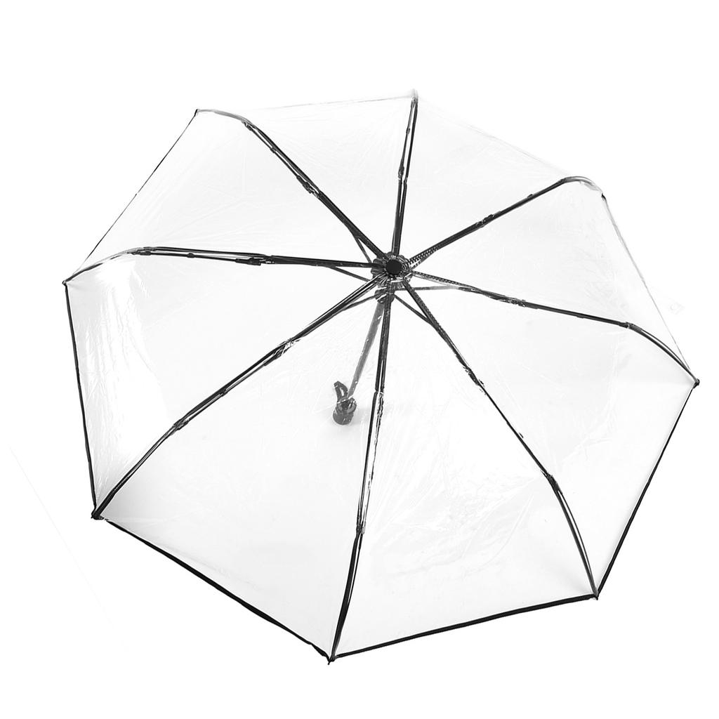Transparent Rain Umbrellas Folding Portable Tri Fold Ladies Fashion Umbrella