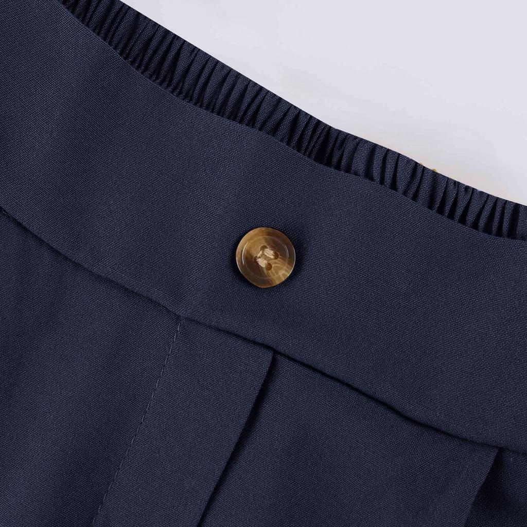 Women's Casual Loose Casual Pocket A-line High Waisted Mid Length Skirt With Pocket