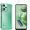 Shockproof Case - Phonillico - Xiaomi Redmi Note 12 5G - Soft Silicone - Reinforced Protection - 2 Tempered Glass