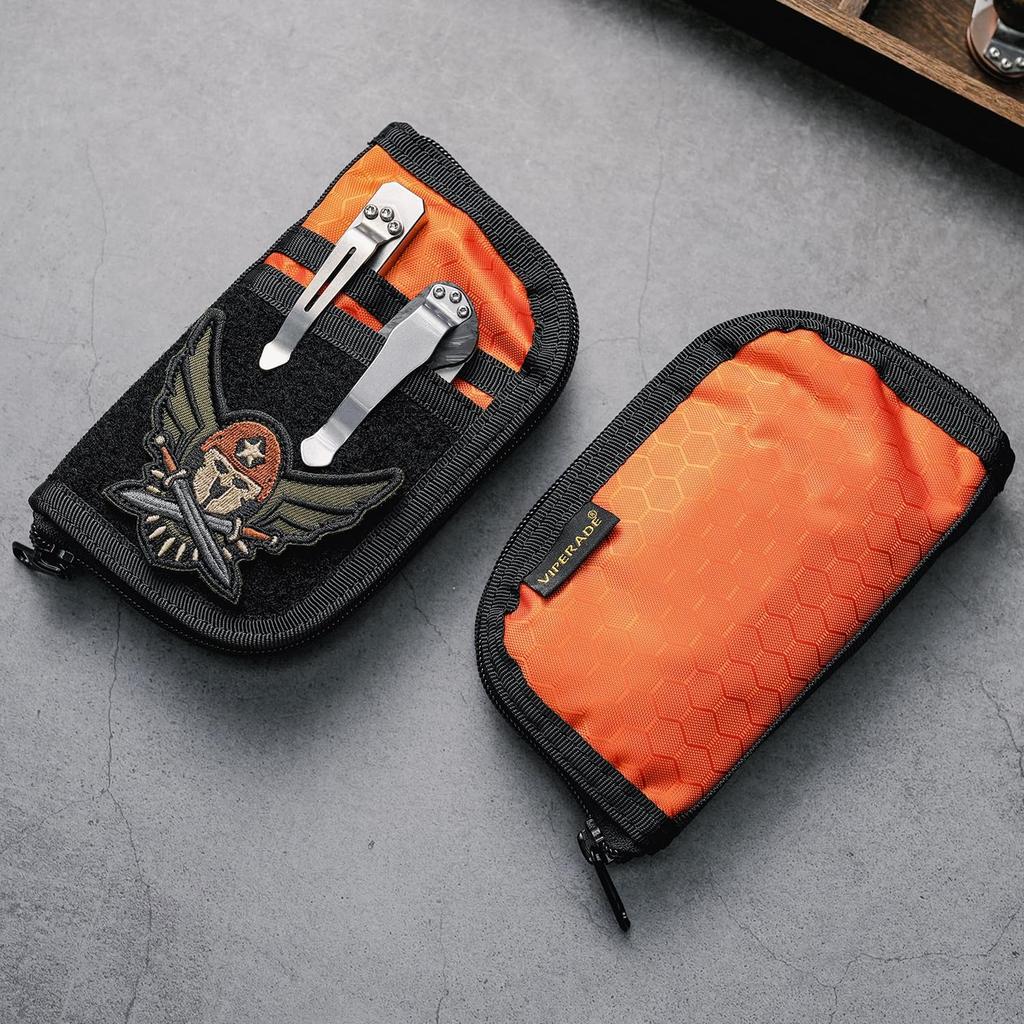 VIPERADE VE22 EDC EDC Pocket Organizer for Nylon Compact Pocket Small EDC Organizer Pouch Pouch, Men, Multi-Tool, 4-Pocket Organizer, (Orange)