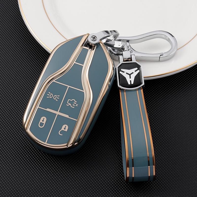 Maserati Key Cover for Levante, Levante SUV, and Ghibli - Protective Shell with Keychain.