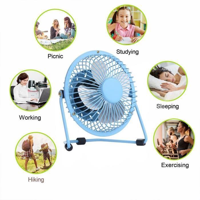 Мини-вентилятор - BOOLING - Легкий металл - Бесшумный - USB-A - Поворотный на 360°