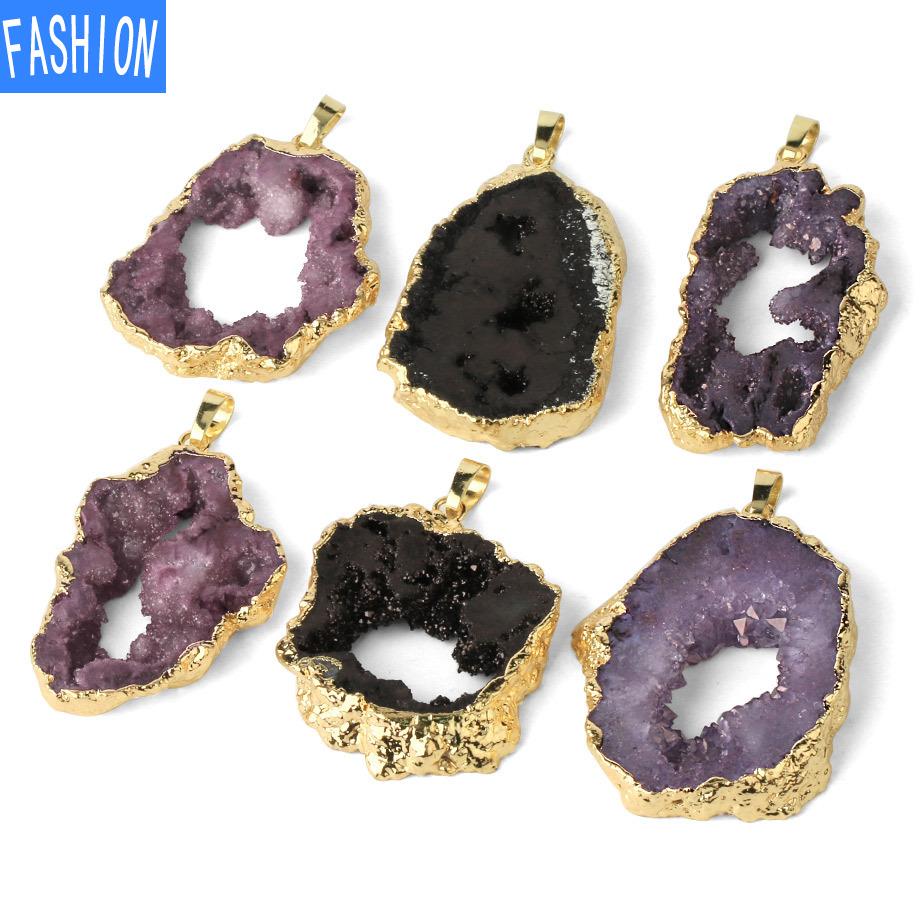 Ожерелье из натурального камня с хрусталем и бутоном, женское ажурное индивидуальное ожерелье с кристаллами и геометрическим кулоном