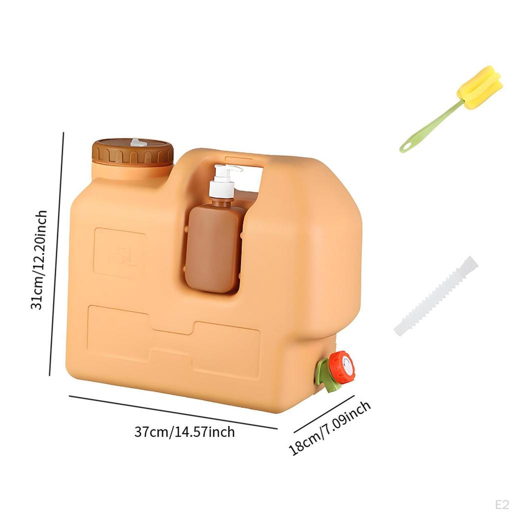 Water Jug with Spigot Container 15L Sturdy Portable Tank for Hiking Camping Outdoor Home Use
