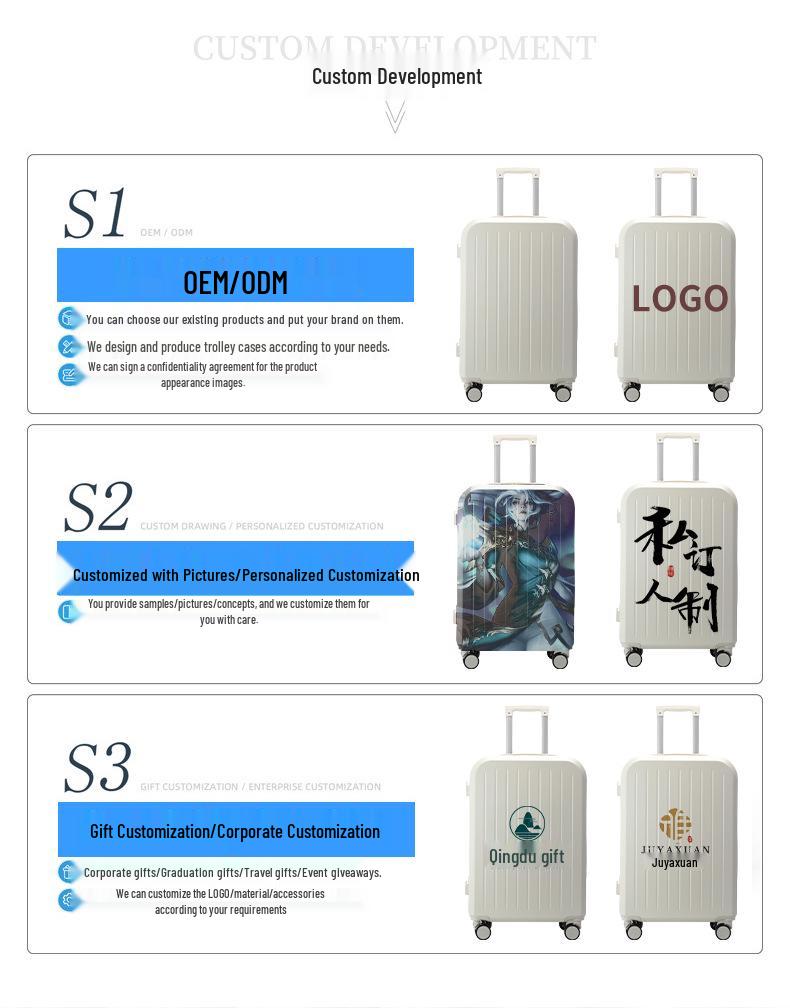 Высококачественный чемодан на колесах: Дорожный чемодан большой вместимости с двухслойной молнией для студентов и мужчин и женщин