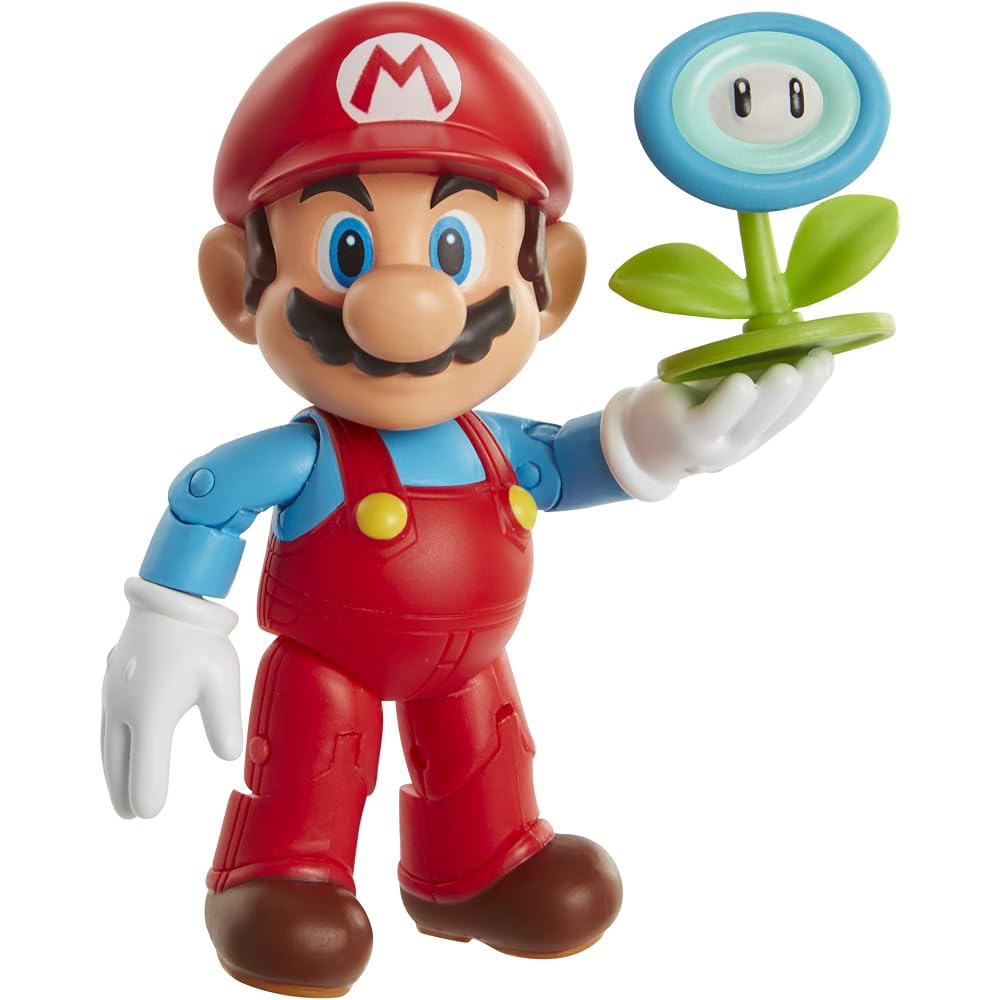Super Mario Action Figure, 4 Inches, Ice Mario, Collector's Item, Includes Ice Flower Accessory