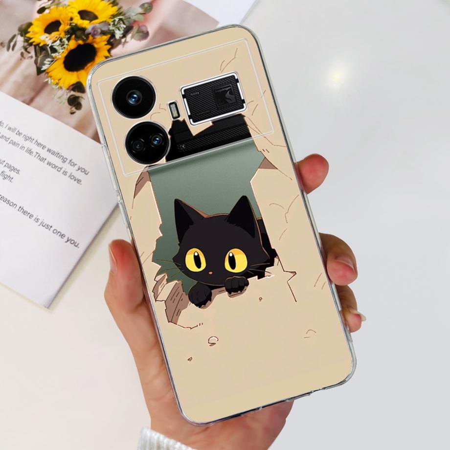 Для Realme GT5 240 Вт / GT3 / GT Neo 3 / GT Neo 5 Чехол Милый Мультяшный Роскошный Мягкий Силикон Прозрачный Чехол для Телефона Задняя Крышка Capas