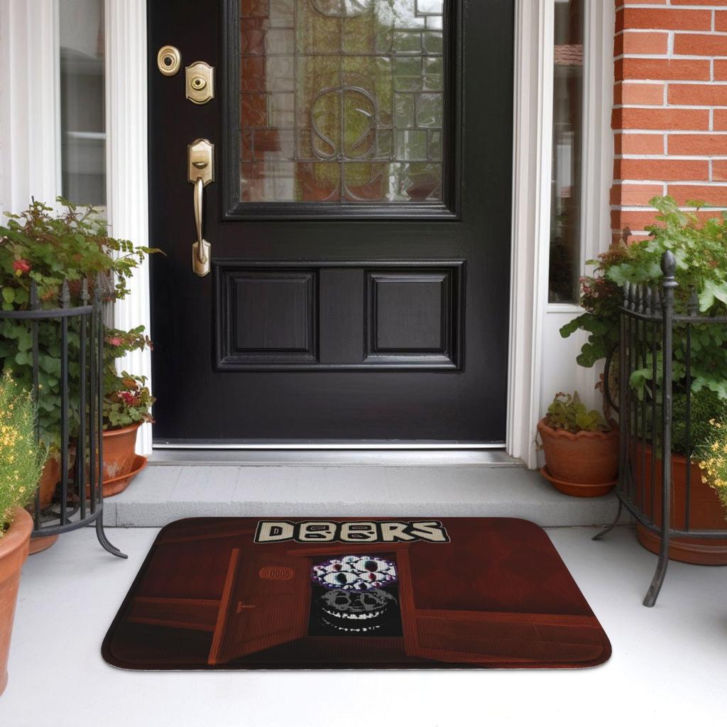 Custom Cartoon Doors Game Front Door Floor Entrance Mats Outdoor Anime Kitchen Bathroom Doormat Garage Carpet Rug