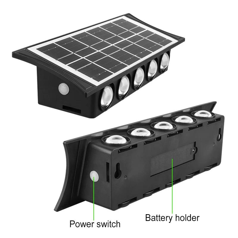 Solar LED Light Outdoor Solar RGB Waterproof Wall Lamp High Brightness Up and Down Luminous Lighting Outdoor Garden Yard Decor