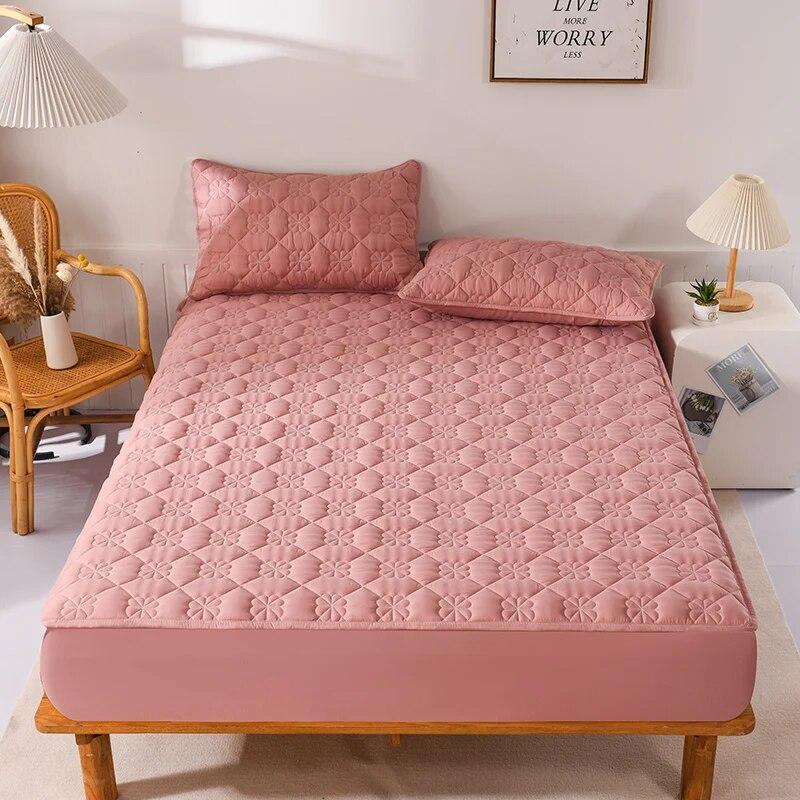 Водонепроницаемый утолщенный наматрасник, антибактериальный защитный чехол для матраса с эластичной лентой, стеганая простыня, покрывало на кровать