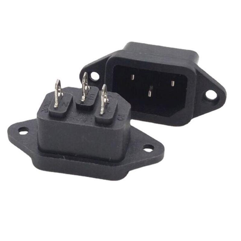 3-контактный разъем переменного тока IEC, прямая женская и мужская розетка для зарядки, удлинительный кабель, разъем питания C13 C14, 10A, 250 В, переназначаемый