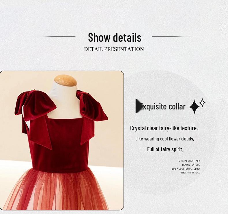 Черное сетчатое формальное хоровое платье для девочек - Элегантный осенний костюм для выступлений для фортепиано и скрипки