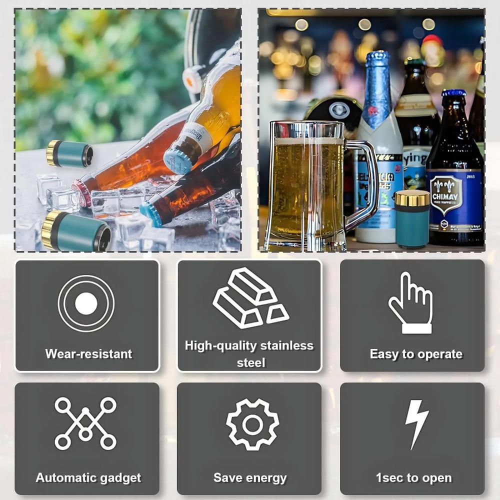 Автоматическая открывалка для пивных бутылок Магнитная открывалка для пива Открывалка для вина Пива и газировки Кухонные принадлежности для бара