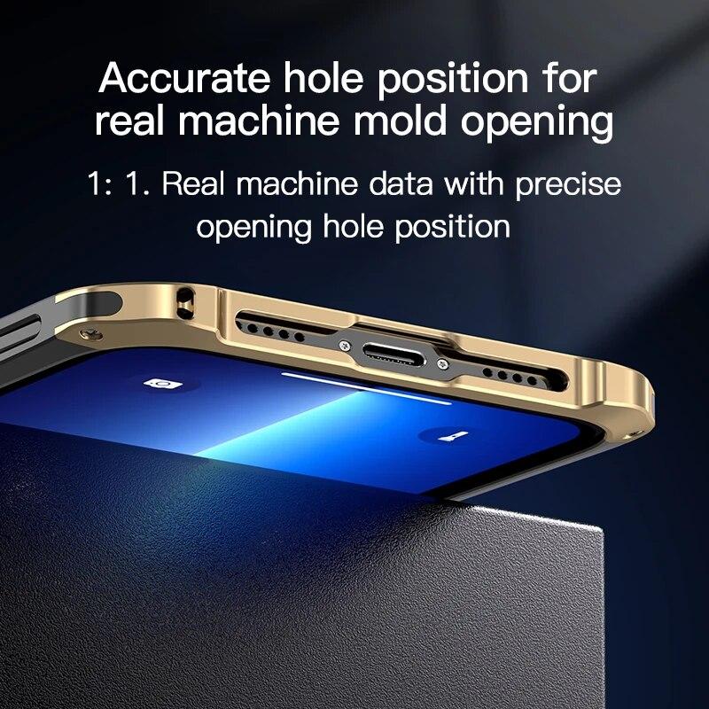 Броня Металлический Алюминий + ПК + Силиконовая Кнопка Сверхмощный Защитный Чехол Для Телефона Для IPhone 15 Pro Max 15 Plus 13 14 Противоударный Чехол