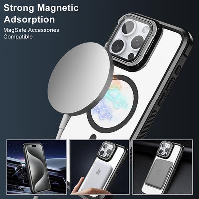 Magsafe Матовый Мягкий ТПУ Бортик+Прозрачная ПК Задняя Крышка Держатель Ударопрочный Чехол для Телефона Для IPhone 15 Pro Max 13 12 11 14 Pro Max