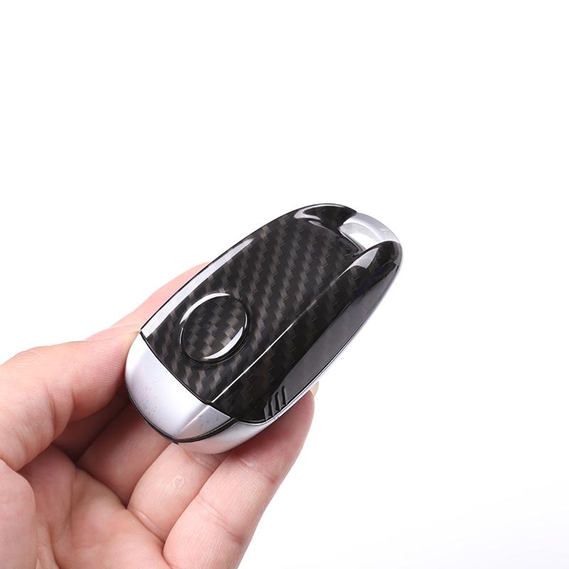 Carbon Fiber Style ABS Plastic Key Shell Cover Trim For Alfa Romeo Giulia Stelvio 2017 2018 Car Accessories Parts