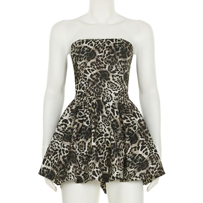 Женское сладкое и пряное платье с леопардовым принтом, облегающее, с открытой спиной, с короткими рукавами, пышное, ультракороткое платье Spice Girls