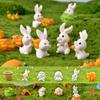 1PC Resin Craft Easter Decoration Cute Rabbit Mini Bunny Hare Animal Figurine Miniature