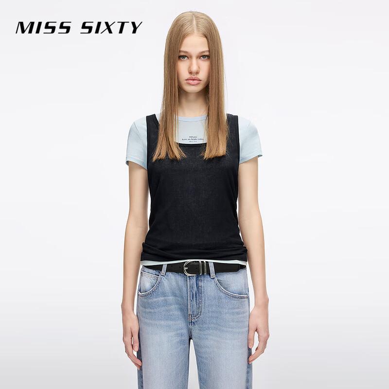 MISS SIXTY 2026 Spring Layered Color-block T-Shirt