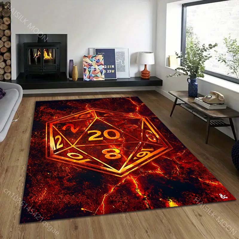 1PC Fire Game Dice Pattern Rug Carpets for Bedroom Living Room Sofa Mat Creative Door Mat Cloakroom Home Decor play mat