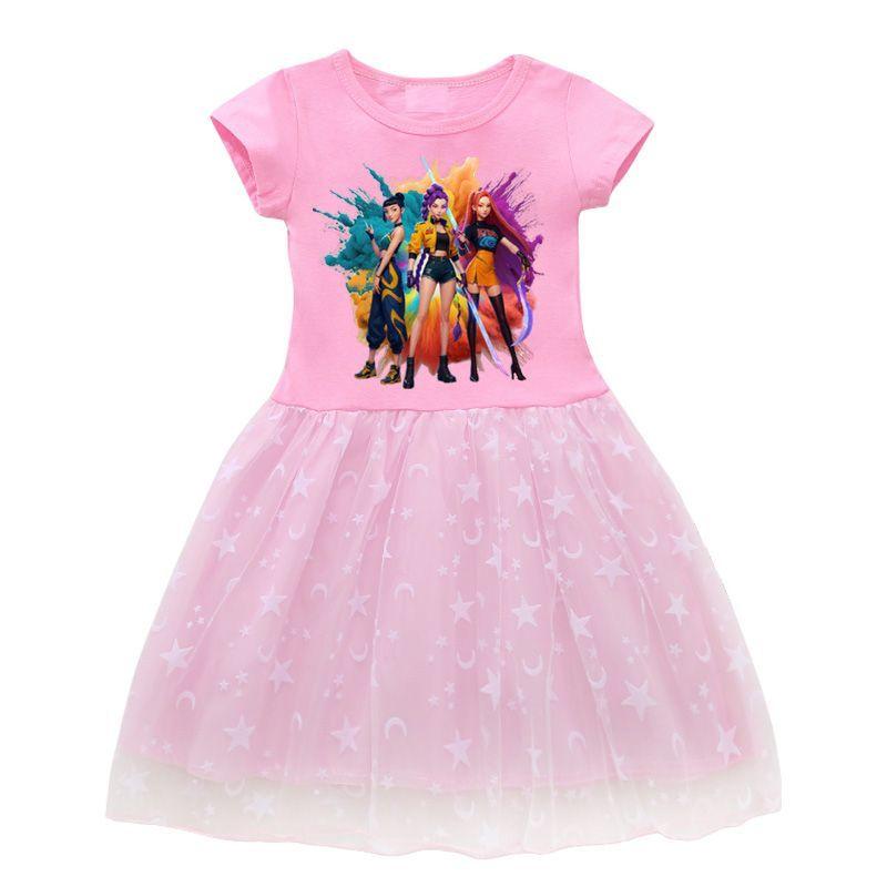 Детская мода K-pop Платье группы «Охота на ведьм» Летнее платье принцессы для девочки