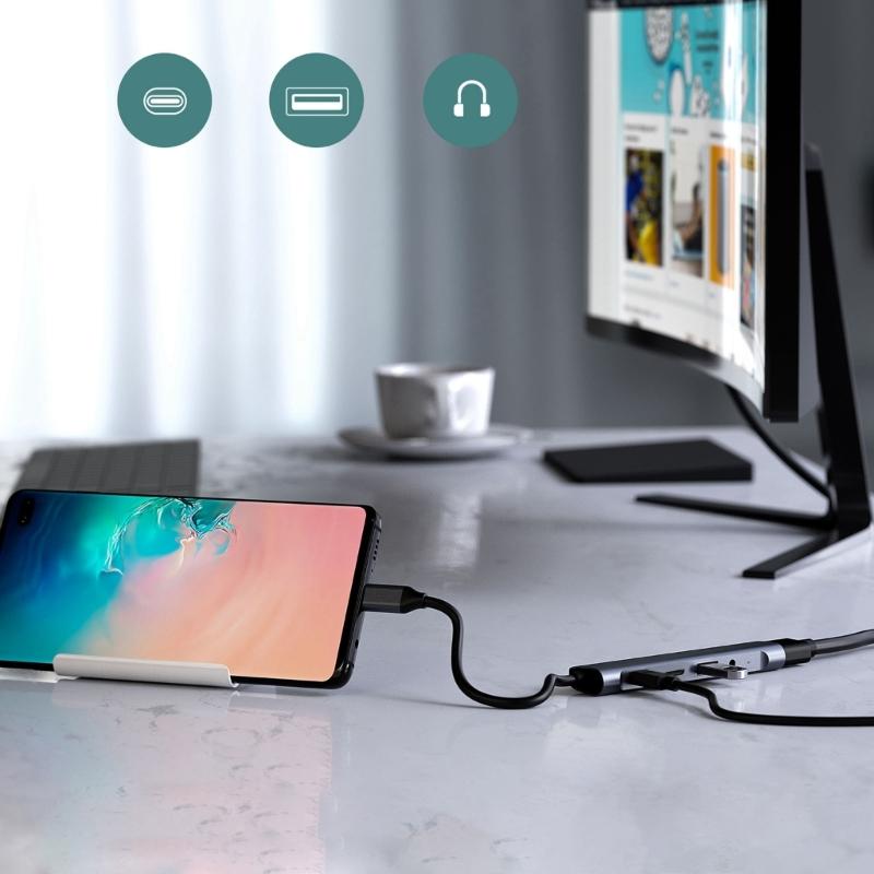 Адаптеры USB C из алюминиевого сплава с поддержкой 4K HDTV, быстрой зарядки 60 Вт PD и расширения множеством портов