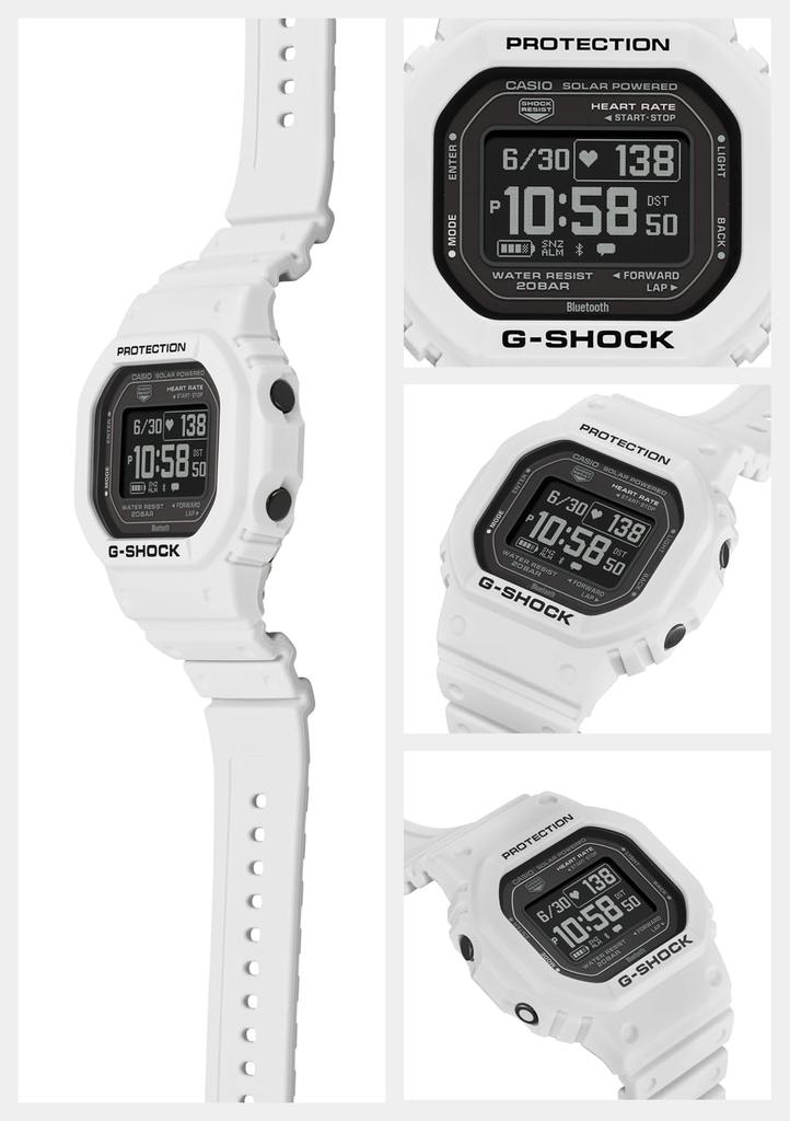 Watch Heart Rate Monitor with Bluetooth White [Casio] G-Shock G-SQUAD DW-H5600-7JR Men's