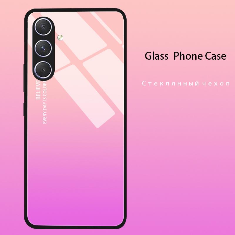 Чехол для телефона из закаленного стекла для Samsung Galaxy A05 A05S Чехол A15 A14 A24 A34 A25 A54 4G 5G Роскошный Твердый Бампер A04 A04S A04E