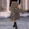 Женская весенне-летняя юбка с высокой талией и леопардовым принтом, облегающая бедра