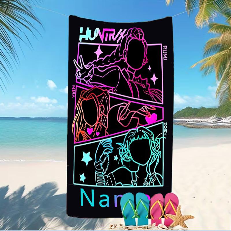Customizable personalized beach towels Kpop Demon Hunters themed designs.Suitable for the beach, yoga, sports;ideal as beach accessories