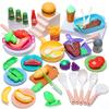 Милый каменный игровой обучающий набор из 42 предметов для приготовления мяса и приготовления пищи, ролевые игры, подарочный набор на день рождения, игрушки, набор, игрушки, дети, сделай сам, ингредиенты,
