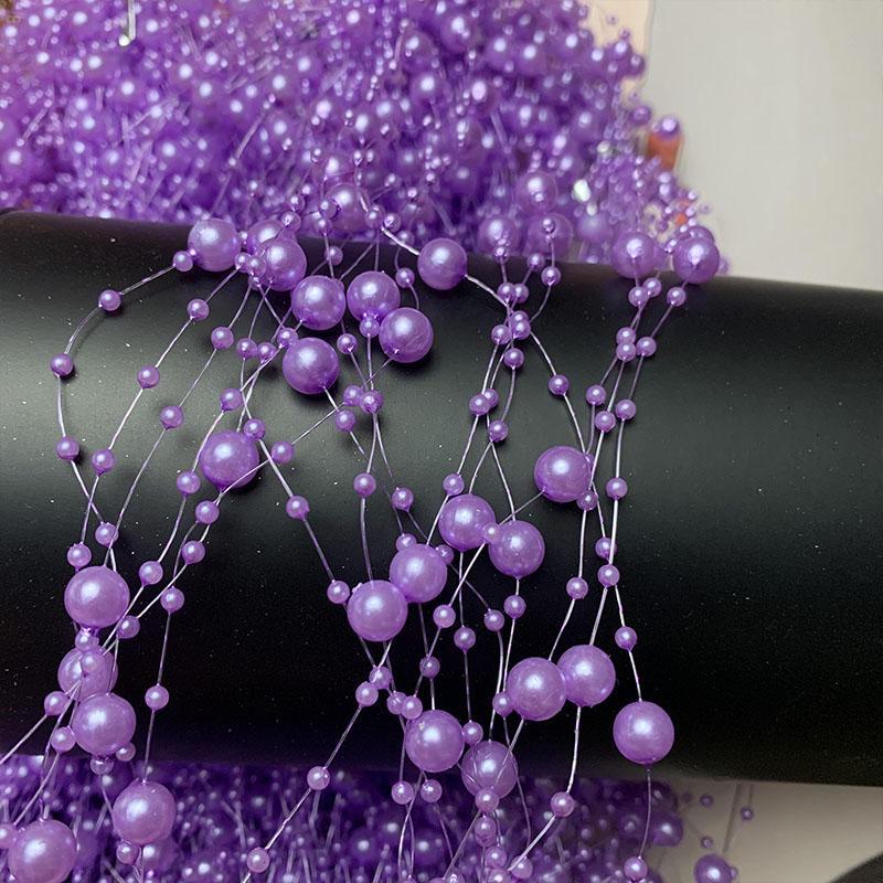 Цепочка из бусин с имитацией жемчуга и цветными кисточками для создания свадебных аксессуаров для волос и букетов для рук своими руками